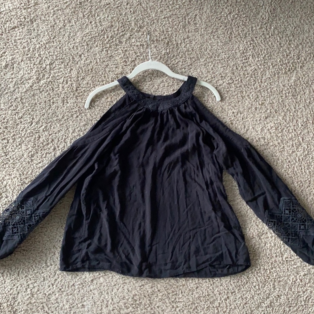 Black shoulderless top - Express XS